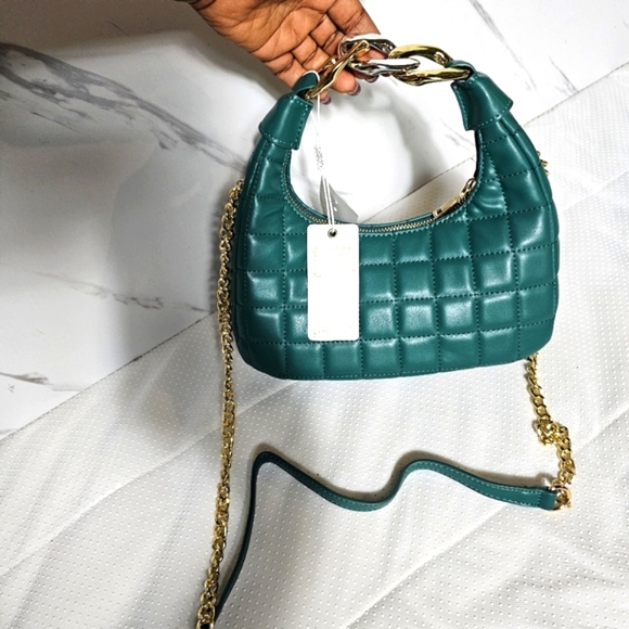 Urban Expressions Quilted Teal Green Vegan Leather Bag - NWT - Picture 3 of 11